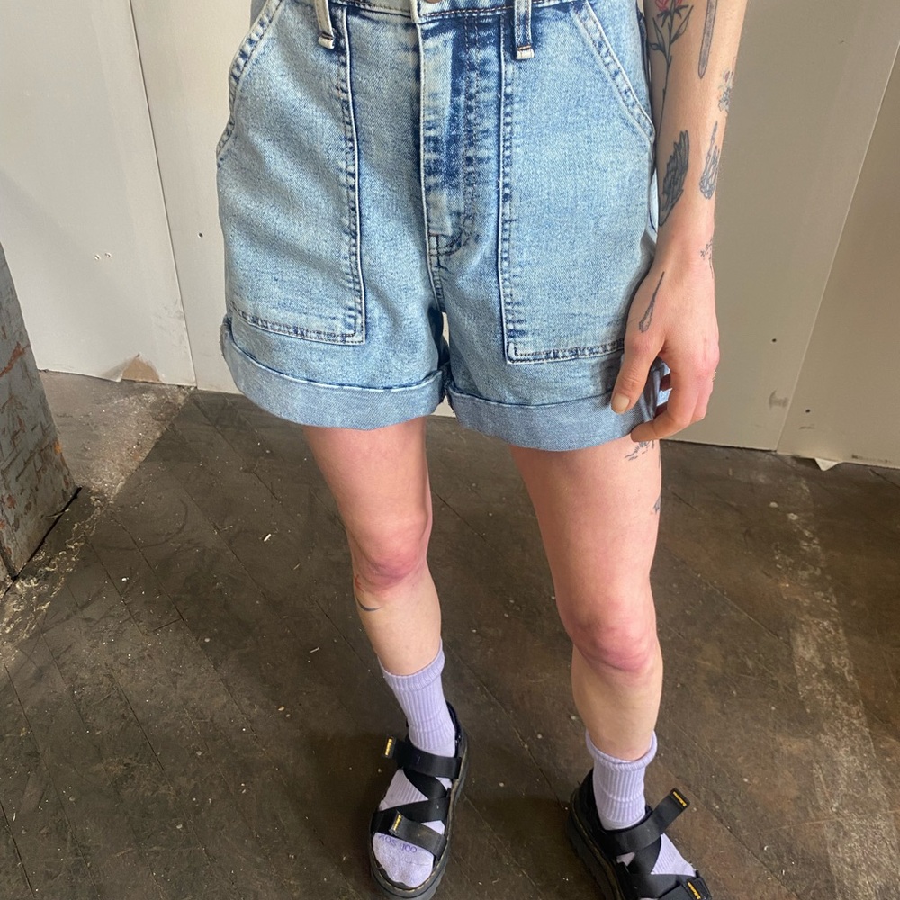 Acid Wash Skater Carpenter Jean Shorts